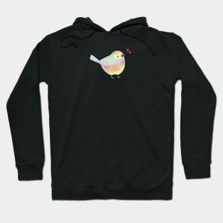 White Browed Tit Warbler Bird with little hearts Hoodie